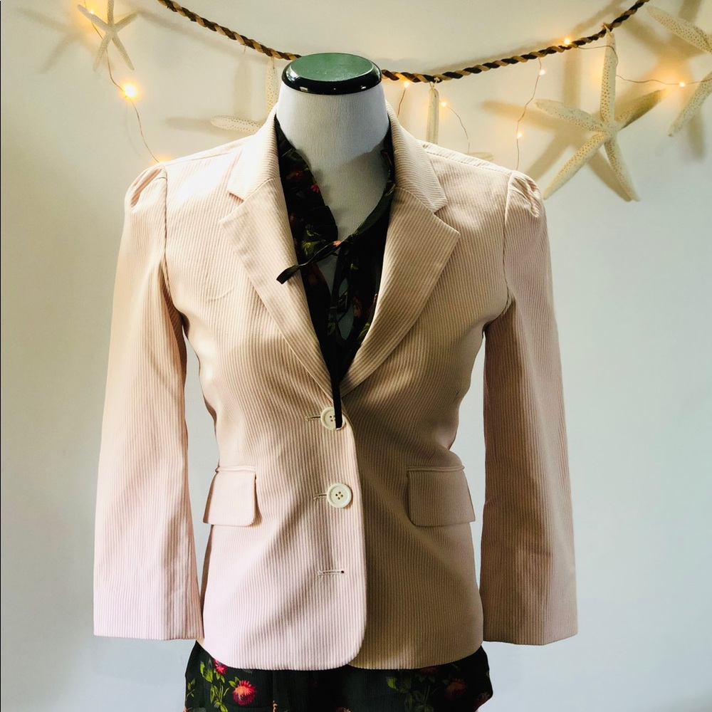 CUTE Juicy Couture Pink Pinstriped Fitted Blazer